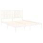 Weißes Massivholzbettgestell King Size 150x200 cm von vidaXL, Betten und Lattenroste - Ref: Foro24-3105606, Preis: 146,39 €, ...