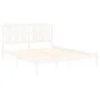 White solid wood bed frame King Size 150x200 cm by vidaXL, Beds and slatted bases - Ref: Foro24-3105606, Price: 144,41 €, Dis...
