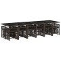 Set de muebles jardín 17 pzas y cojines ratán sintético marrón