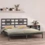 Solid gray pine wood bed frame 200x200 cm by vidaXL, Beds and slatted bases - Ref: Foro24-3105687, Price: 161,76 €, Discount: %