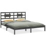 Solid gray pine wood bed frame 200x200 cm by vidaXL, Beds and slatted bases - Ref: Foro24-3105687, Price: 163,76 €, Discount: %