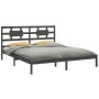 Solid gray pine wood bed frame 200x200 cm by vidaXL, Beds and slatted bases - Ref: Foro24-3105687, Price: 163,76 €, Discount: %