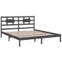 Solid gray pine wood bed frame 200x200 cm by vidaXL, Beds and slatted bases - Ref: Foro24-3105687, Price: 161,76 €, Discount: %