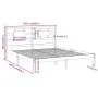 Solid gray pine wood bed frame 200x200 cm by vidaXL, Beds and slatted bases - Ref: Foro24-3105687, Price: 161,76 €, Discount: %