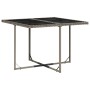Set comedor jardín 9 pzas y cojines ratán sintético gris
