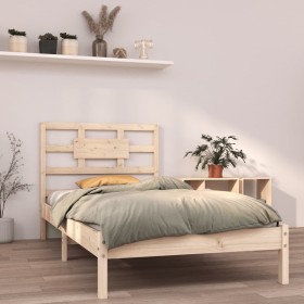 Estructura de cama madera maciza de pino 90x200 cm