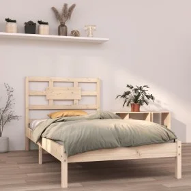Solid pine wood bed frame 90x200 cm by vidaXL, Beds and slatted bases - Ref: Foro24-3105650, Price: 82,52 €, Discount: %