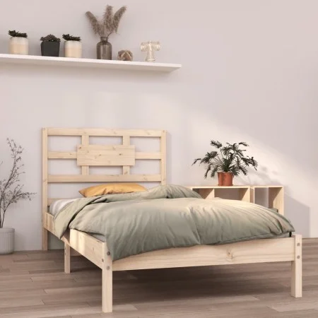 Bettgestell aus massivem Kiefernholz, 90 x 200 cm von vidaXL, Betten und Lattenroste - Ref: Foro24-3105650, Preis: 82,52 €, R...