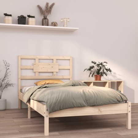 Solid pine wood bed frame 90x200 cm by vidaXL, Beds and slatted bases - Ref: Foro24-3105650, Price: 85,84 €, Discount: %