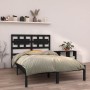 Estructura de cama de madera maciza negra 140x190 cm de vidaXL, Camas y somieres - Ref: Foro24-3105649, Precio: 168,46 €, Des...