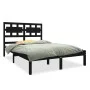 Black solid wood bed frame 140x190 cm by vidaXL, Beds and slatted bases - Ref: Foro24-3105649, Price: 166,60 €, Discount: %