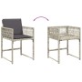 Set comedor de jardín 9 pzas cojines ratán sintético gris claro