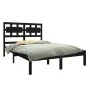 Black solid wood bed frame 140x190 cm by vidaXL, Beds and slatted bases - Ref: Foro24-3105649, Price: 166,60 €, Discount: %