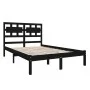 Black solid wood bed frame 140x190 cm by vidaXL, Beds and slatted bases - Ref: Foro24-3105649, Price: 166,60 €, Discount: %