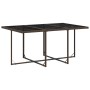 Set comedor de jardín 11 pzas y cojines ratán sintético marrón