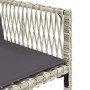 Set de comedor de jardín 11 pzas y cojines ratán sintético gris