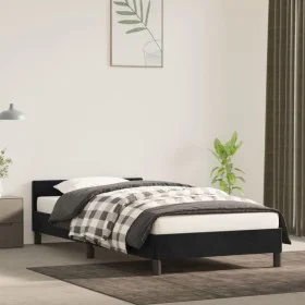 Bed frame with black velvet headboard 90x190 cm by vidaXL, Beds and slatted bases - Ref: Foro24-347545, Price: 93,46 €, Disco...