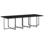 Set comedor de jardín con cojines 15 pzas ratán sintético negro