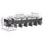 Set comedor de jardín con cojines 15 pzas ratán sintético negro