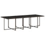 Set comedor de jardín y cojines 15 pzas ratán sintético marrón