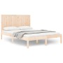Small double solid pine wood bed frame 120x190 cm by vidaXL, Beds and slatted bases - Ref: Foro24-3105700, Price: 120,41 €, D...