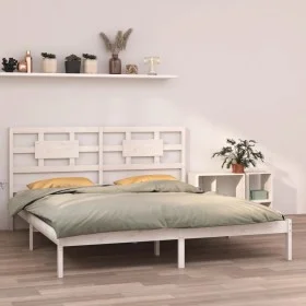 Weißer Massivholzbettrahmen 200x200 cm von vidaXL, Betten und Lattenroste - Ref: Foro24-3105686, Preis: 141,35 €, Rabatt: %