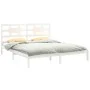 White solid wood bed frame 200x200 cm by vidaXL, Beds and slatted bases - Ref: Foro24-3105686, Price: 141,35 €, Discount: %