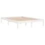 White solid wood bed frame 200x200 cm by vidaXL, Beds and slatted bases - Ref: Foro24-3105686, Price: 141,35 €, Discount: %