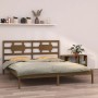 Honey brown solid pine wood bed frame 200x200 cm by vidaXL, Beds and slatted bases - Ref: Foro24-3105688, Price: 164,74 €, Di...