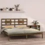 Honey brown solid pine wood bed frame 200x200 cm by vidaXL, Beds and slatted bases - Ref: Foro24-3105688, Price: 162,68 €, Di...
