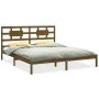 Honey brown solid pine wood bed frame 200x200 cm by vidaXL, Beds and slatted bases - Ref: Foro24-3105688, Price: 162,68 €, Di...