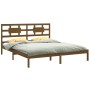 Honey brown solid pine wood bed frame 200x200 cm by vidaXL, Beds and slatted bases - Ref: Foro24-3105688, Price: 164,74 €, Di...