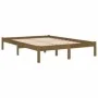 Honey brown solid pine wood bed frame 200x200 cm by vidaXL, Beds and slatted bases - Ref: Foro24-3105688, Price: 162,68 €, Di...