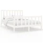 Estructura de cama de madera maciza de pino blanco 140x190 cm de vidaXL, Camas y somieres - Ref: Foro24-3106684, Precio: 134,...