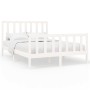 Solid white pine wood bed frame 140x190 cm by vidaXL, Beds and slatted bases - Ref: Foro24-3106684, Price: 138,23 €, Discount: %