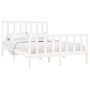 Solid white pine wood bed frame 140x190 cm by vidaXL, Beds and slatted bases - Ref: Foro24-3106684, Price: 138,23 €, Discount: %