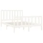Estructura de cama de madera maciza de pino blanco 140x190 cm de vidaXL, Camas y somieres - Ref: Foro24-3106684, Precio: 134,...