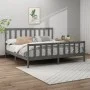 Bettgestell aus massivem, grauem Kiefernholz, 200 x 200 cm von vidaXL, Betten und Lattenroste - Ref: Foro24-3106725, Preis: 1...