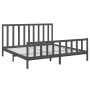 Solid gray pine wood bed frame 200x200 cm by vidaXL, Beds and slatted bases - Ref: Foro24-3106725, Price: 171,12 €, Discount: %