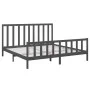 Solid gray pine wood bed frame 200x200 cm by vidaXL, Beds and slatted bases - Ref: Foro24-3106725, Price: 168,98 €, Discount: %