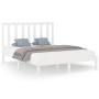 Estructura de cama de madera maciza blanca 160x200 cm de vidaXL, Camas y somieres - Ref: Foro24-3106779, Precio: 125,07 €, De...