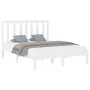 Estructura de cama de madera maciza blanca 160x200 cm de vidaXL, Camas y somieres - Ref: Foro24-3106779, Precio: 121,87 €, De...