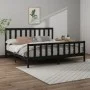 Estructura de cama de madera maciza de pino negra 200x200 cm de vidaXL, Camas y somieres - Ref: Foro24-3106727, Precio: 203,8...