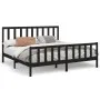 Estructura de cama de madera maciza de pino negra 200x200 cm de vidaXL, Camas y somieres - Ref: Foro24-3106727, Precio: 203,8...