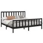 Estructura de cama de madera maciza de pino negra 200x200 cm de vidaXL, Camas y somieres - Ref: Foro24-3106727, Precio: 203,8...
