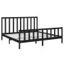 Estructura de cama de madera maciza de pino negra 200x200 cm de vidaXL, Camas y somieres - Ref: Foro24-3106727, Precio: 203,8...