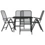 Juego de comedor de jardín 5 pzas malla metálica gris antracita