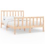Solid pine wood bed frame 140x190 cm by vidaXL, Beds and slatted bases - Ref: Foro24-3106683, Price: 127,61 €, Discount: %
