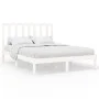 Weißer Massivholzbettrahmen 120x200 cm von vidaXL, Betten und Lattenroste - Ref: Foro24-3106764, Preis: 112,95 €, Rabatt: %