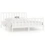 Weißer Massivholzbettrahmen 200x200 cm von vidaXL, Betten und Lattenroste - Ref: Foro24-3106854, Preis: 149,04 €, Rabatt: %